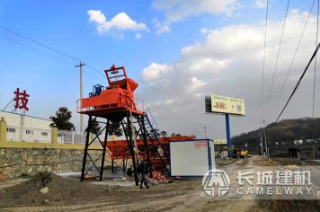 山東東營750攪拌站（三倉配料